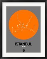 Framed Istanbul Orange Subway Map