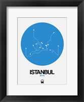 Framed Istanbul Blue Subway Map