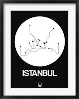 Framed Istanbul White Subway Map
