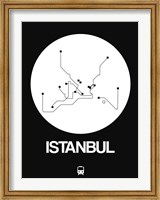 Framed Istanbul White Subway Map