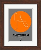 Framed Amsterdam Orange Subway Map