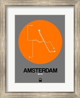 Framed Amsterdam Orange Subway Map