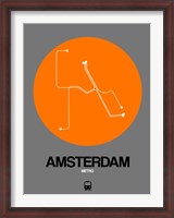 Framed Amsterdam Orange Subway Map