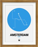 Framed Amsterdam Blue Subway Map