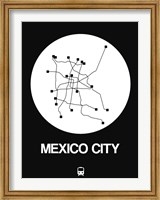 Framed Mexico City White Subway Map