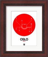Framed Oslo Red Subway Map