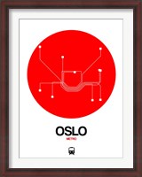 Framed Oslo Red Subway Map