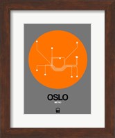 Framed Oslo Orange Subway Map