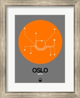 Framed Oslo Orange Subway Map