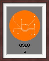 Framed Oslo Orange Subway Map