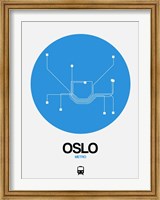 Framed Oslo Blue Subway Map