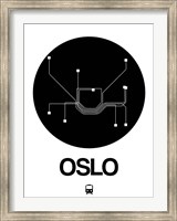 Framed Oslo Black Subway Map