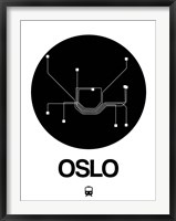 Framed Oslo Black Subway Map
