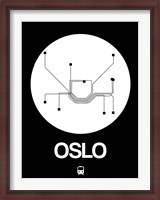 Framed Oslo White Subway Map
