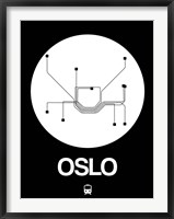 Framed Oslo White Subway Map