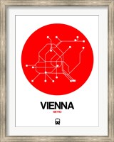 Framed Vienna Red Subway Map