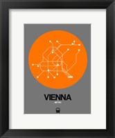 Framed Vienna Orange Subway Map