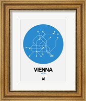 Framed Vienna Blue Subway Map