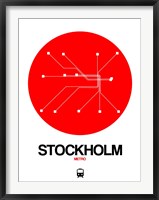Framed Stockholm Red Subway Map