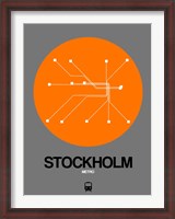 Framed Stockholm Orange Subway Map