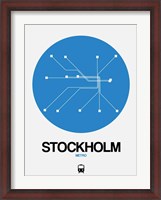 Framed Stockholm Blue Subway Map