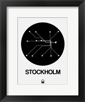 Framed Stockholm Black Subway Map
