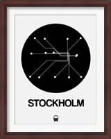 Framed Stockholm Black Subway Map