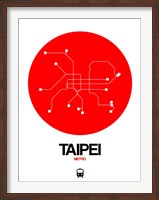 Framed Taipei Red Subway Map