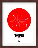 Framed Taipei Red Subway Map