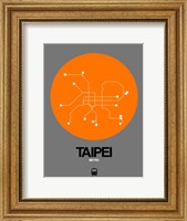 Framed Taipei Orange Subway Map