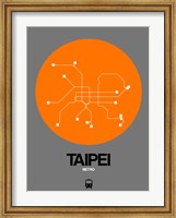 Framed Taipei Orange Subway Map