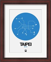 Framed Taipei Blue Subway Map