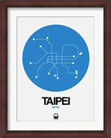 Framed Taipei Blue Subway Map