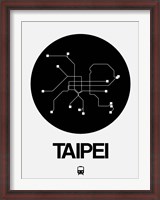 Framed Taipei Black Subway Map