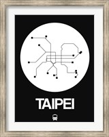 Framed Taipei White Subway Map