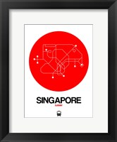 Framed Singapore Red Subway Map
