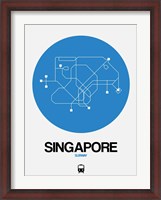 Framed Singapore Blue Subway Map
