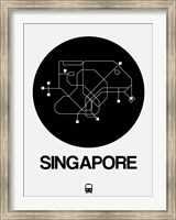 Framed Singapore Black Subway Map