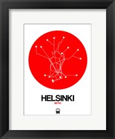 Framed Helsinki Red Subway Map