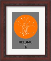 Framed Helsinki Orange Subway Map