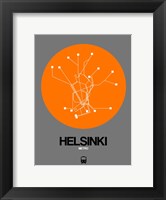 Framed Helsinki Orange Subway Map