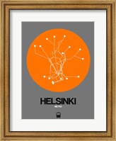 Framed Helsinki Orange Subway Map