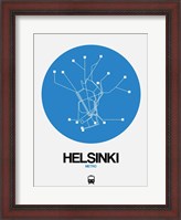 Framed Helsinki Blue Subway Map
