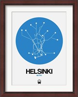 Framed Helsinki Blue Subway Map