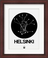 Framed Helsinki Black Subway Map