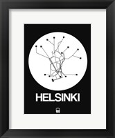 Framed Helsinki White Subway Map