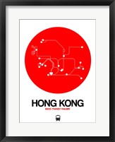 Framed Hong Kong Red Subway Map
