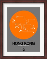 Framed Hong Kong Orange Subway Map