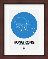 Framed Hong Kong Blue Subway Map