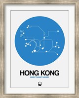 Framed Hong Kong Blue Subway Map
